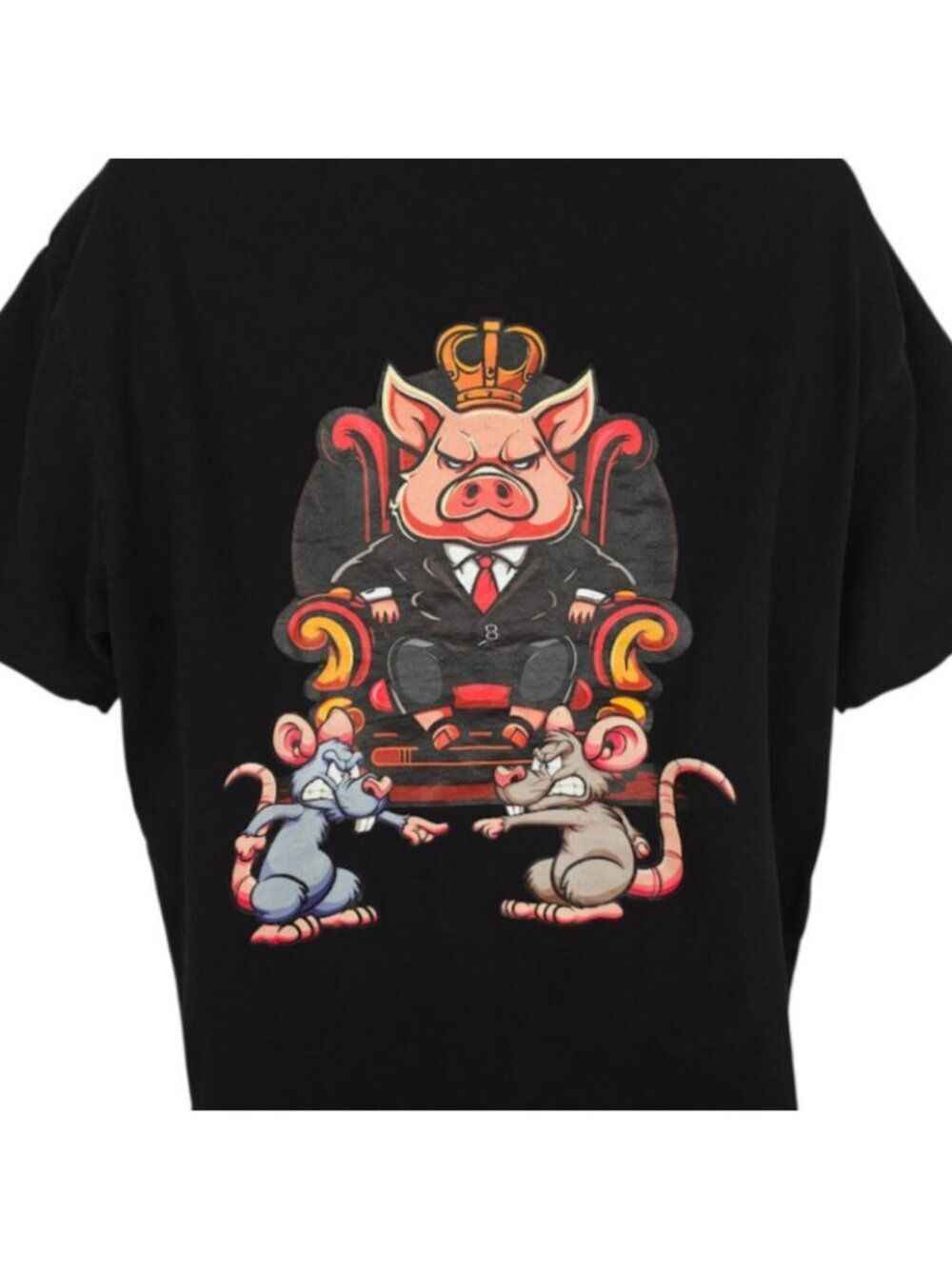King Pig T Shirt Mens Size XL Black The Hardway Rats